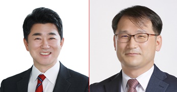 ▲ 고주룡(왼쪽)·신재경 예비 후보